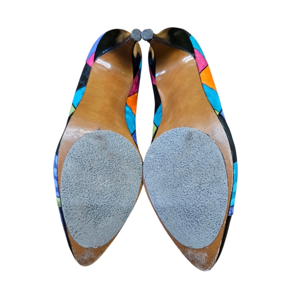 Vintage Life Stride Colorful Patchwork Heels 80s - Picture 5 of 14